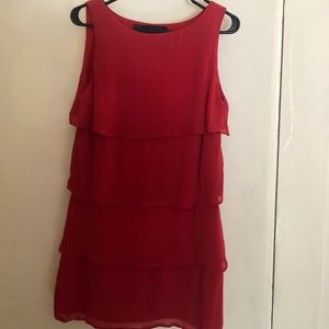 Burnt orange Zara tiered shift dress